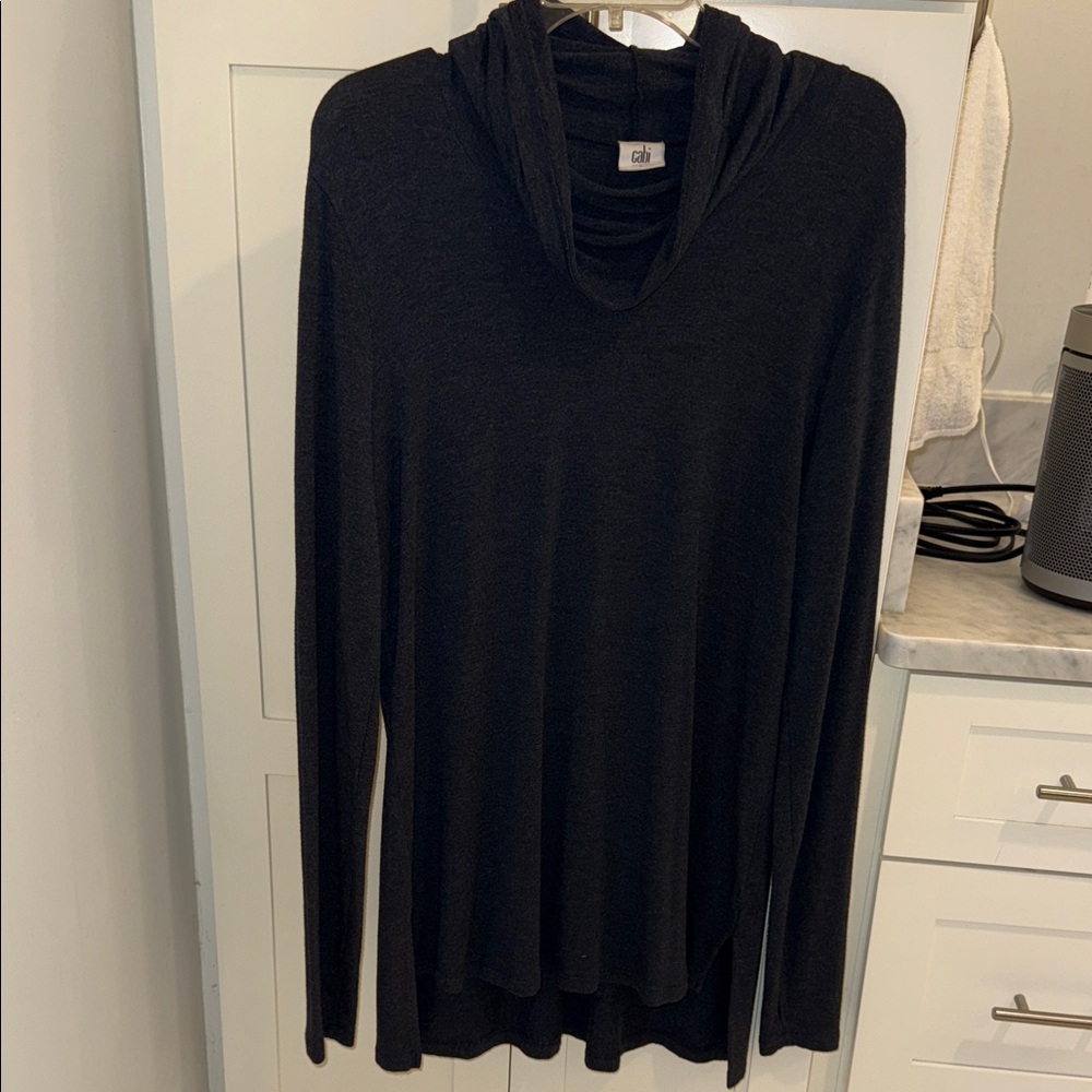 CAbi Elegant Black Cowl Neck Sweater